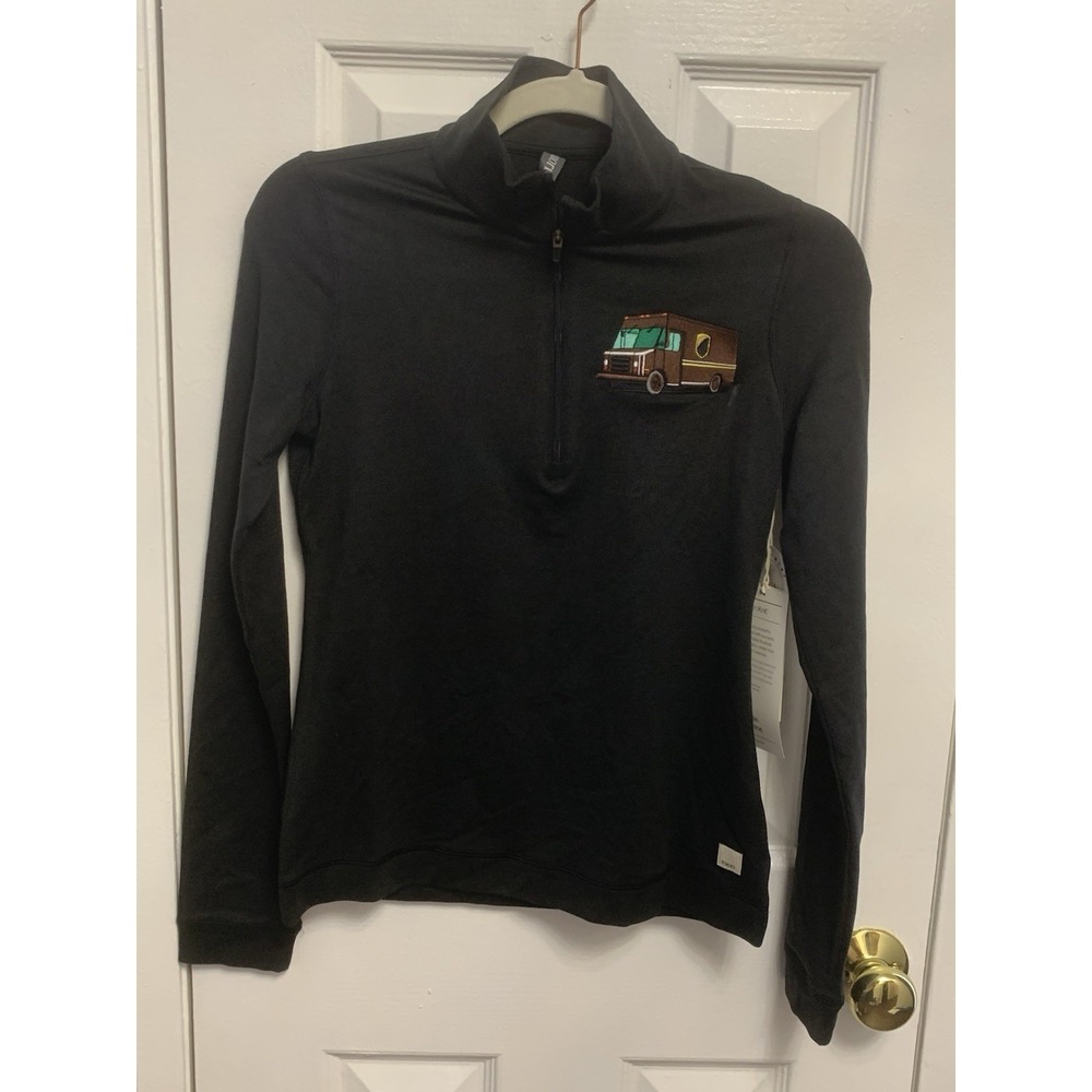 NWT Vuori Halo Essential 1/2 Zip Black Heather Mens Sweater Small - Read